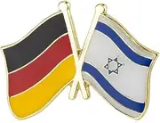 [Pinstant] Germany German Israel Israeli National Flag Crossed Flags Friendship Love Alliance Allies 1" Enamel Pin, 1 Inch, Enamel, enamel