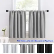Blackout Small/Short Window Curtains Sheer for Bedroom Kitchen Rod Pocket Top AU