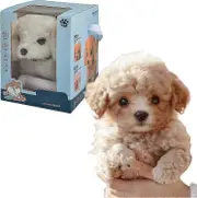 My Realistic Robot Puppy, Mini Interactive Plush Toy Pet Kids Cute Soft Robot Dog Can Walk And Bark - HZ A