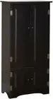 Black Finish Wooden Storage Cabinet Organizer Cupboard Kitchen Pantry Shelves