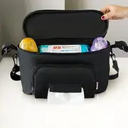 Baby Stroller Organizer,Baby Carriage Storage Bag - Common Use Stroller Organizer with Cup Holders, Secure Attachment, and Zippered Pockets, with Straps Grip Handlebar Ngumms