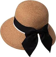 Comhats Womens Floppy Summer Sun Beach Straw Hat UPF50 Foldable Wide Brim 55-60cm