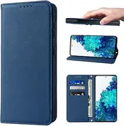LANJLM Wallet Case for Samsung Galaxy S20 FE Phone Cases Premium Leather PU Flip Cover Magnetic Shockproof Closure Book Design with Kickstand Feature & Card Slots Galaxy S20 FE Case - Blue