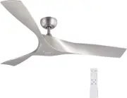52" Industrial Ceiling Fan No Light with Remote Control, Mid Century Ceiling Fan