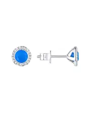 Diana M. Fine Jewelry 14K 1.30 ct. tw. Diamond & Blue Agate Studs