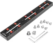 300mm/11.8" Rail Bar Metal Dovetail Mounting Plate with M6 1/4" 3/8" Camera Scr