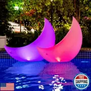TIALLY Floating Pool Lights for Swimming Pool Solar Powered - 24" Crescent Mo