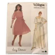 Vintage 80s VOGUE Jerry SILVERMAN #2983 Balloon SLEEVE Dress PATTERN ~ 12-14-16