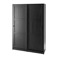 在飛比找IKEA優惠-IKEA 滑門衣櫃, 黑棕色, 117x176 公分