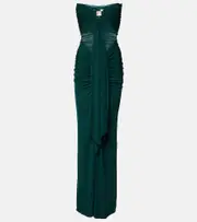 [Christopher Esber] Christopher Esber Bezel Quartz cutout strapless jersey gown AU 12 green
