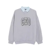 [Balenciaga] Balenciaga CEO Team Ribbed Sweatshirt I NUMERIC GREY