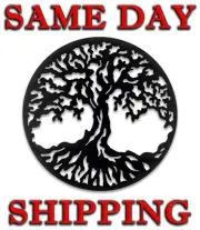 Round Metal Wall Art - Tree of Life - Family Tree Metal Wall Décor (23.5"/60cm)