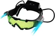 Yolyoo Spy Night Vision Goggles, Adjustable Kids LED Night Goggles Flip-Out Lights Green Lens for Racing Bicycling, Skying to Protect Eyes