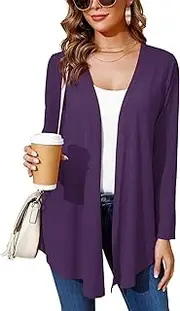 [Ylhystrical] Women's Lightweight Open Front Cardigans Long Sleeve Casual Soft Drape Spring Summer Fall Cardigan S-3XL