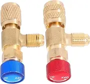 TEMPNAP 2pcs Safety Adapter for Ac Charging Valve Flow Control Manifold Line Repair Tool Set