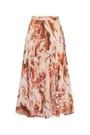NWT SASS & BIDE "Vivarium" Relaxed Fit Floral Silk Midi Skirt - Size 10 - $550