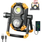 Waterproof Rechargeable Work Lights 360° Rotating Stand COB Flood Camp Light