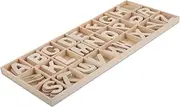 JUMPLAWN 1 Set Wooden Alphabet Letters Set with Storage Tray Unfinished Painting Crafts for Learning Early Education Tool Home Decor Party Display