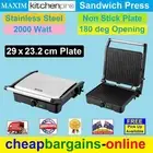 MAXIM 4 SLICE SANDWICH PRESS FAT FREE GRILL TOASTIE TOASTED SANDWICH MAKER NEW