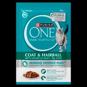Purina One Adult Coat And Hairball With Chicken In Gravy Wet Cat Food Pouches