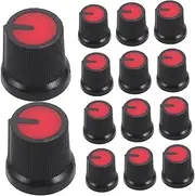 Yardwe 50pcs Red Potentiometer Control Knobs for Amplifiers Stylish Volume Knob Caps Durable Plastic Switch Covers for Electric Guitar Parts and Equipment