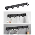 Multi Purpose Aluminum Wall Mounted Coat Towel Hat Clothes Rack Bathroom Hooks