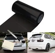 12 by 48 Inches Self Adhesive Headlight, Tail Lights, Fog Lights Tint Vinyl Film with Knife and Hand Tool (Dark Black)