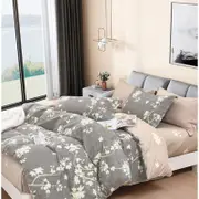 Ardor Amesbury Single Quilt Cover Set Cotton Home Bedding Brown