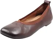 [XINXINIO] Womens Classic Square Toe Breathable Lambskin Comfortable Flats