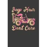 JEEP HAIR DONT CARE: JEEP SQUARED LINE BLACK NOTEBOOK / JOURNAL GIFT (6 X 9 - 120 PAGES)