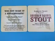 Beer COASTER ~ ANDERSON VALLEY Brewing Bourbon Barrel Stout ~ Boilermaker?