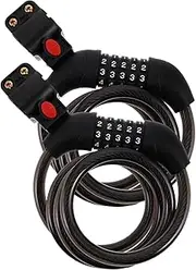 Yardwe 2pcs Bicycle Combination Lock Heavy Duty Chain Lock Bike Lock Bicycles Bikes E Bike Bicycle Lock The Chain Professional Cycling Lock Bike Chain Locks Bike Lick Black Alloy Steel