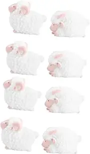 BESPORTBLE 2sets Miniature Sheep Figurines Durable Resin Home Animal Decorations for Bonsai Decor Garden Ornaments Creative Landscape Accents Cute Sheep Models for Imaginative Play 4pcs*2