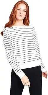 [Bonds] Womens Essential Stripe Pullover White Black