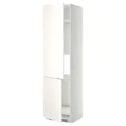 METOD high cab f fridge/freezer w 2 doors, white/Veddinge white, 60x60x220 cm