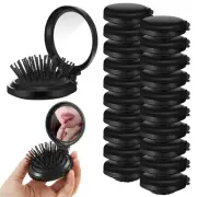 50 Pcs Round Travel Hair Brush with Mirror Mini Compact Brush for Purse Small...