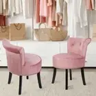 Cute Vanity Stool Seat Chair Bedroom with Back Rest&4 Solid Wood Legs Hold 150kg