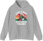 [X.Style] Just A Boy Who Loves Trains- Lover Toddler ds038 Hoodie Grey S