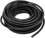 MTQY 10PCS 1/4 Inch Inner Diameter Black Cable Protector Polyethylene Wire Cover 33 Feet Long Automotive Cord Flexible Conduit for Finishing Protecting Small Hose