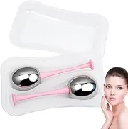 Ice Globes Facial Skin Care Set for Women Face & Eyes, Stainless Steel Face Beauty Cryo Roller, Cooling Massage Spa Globes Facials Cryo Sticksfor Face, Massager Cooling Rollers for Dark Circles, Puffiness and Lymphatic Drainage
