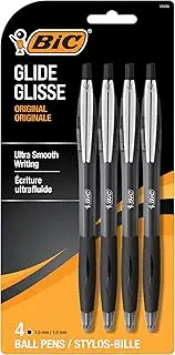 BIC VCGP41-Blk Atlantis Original Retractable Ballpoint Pen Medium Point (1.0 mm)- Black, Pack of 4 Pens
