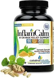 Natural Anti-Inflammatory 95% Curcuminoids Turmeric Curcumin Ginger 3000mg for Potency and Absorption - Natural Inflammation and Immune Support by Catalina Naturals – 60 Capsules, Gluten Free