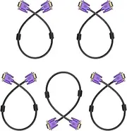VGA Cable 5-Pack, Male VGA to VGA Male Monitor Computer Cable Adapter Cord HD15 1080P Full HD for TV Computer Projector (3.3 Feet)