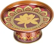 Amosfun Offering Plate Altar Tray Temple Tribute Fruit Holder for Buddha Worship Supplies Design Elegant Serving Tray for Fruits and Dried Snacks Fine Workmanship and Retro Style