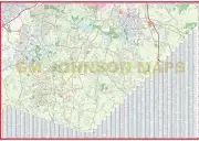Cary Apex Holly Springs Garner NC 27 x 39 Laminated Wall Map (G)