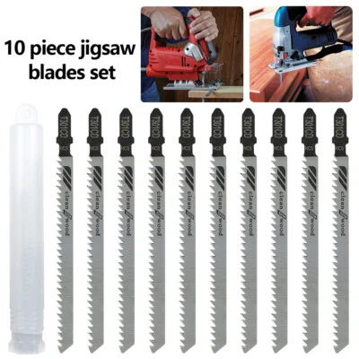 10pcs Saw Blades Down Cut Worktop Wood Cutting T Shank DIY Power Tool jemXx