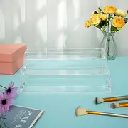 2Pcs Acrylic Perfume Display Stand 3 Tier Large Capacity Clear Tiered Shelf Clear Tiered Display Organizer Display Stand Easy to Assemble for Cosmetics Perfume Nail Polish