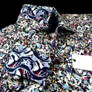 Robert Graham Geometric Paisley Colorful Striking Swirl Painting Sport Shirt LRG
