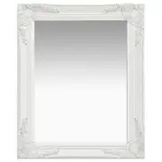 Wall Mirror Baroque Style 50x60 cm White