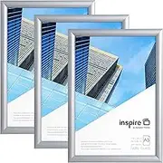 Inspire by Hampton SNAP A3 (30x42cm) Silver Snap Frame Pack of 3 Acrylic (Non Glass) Front IBH-SNAPA3S-3PK